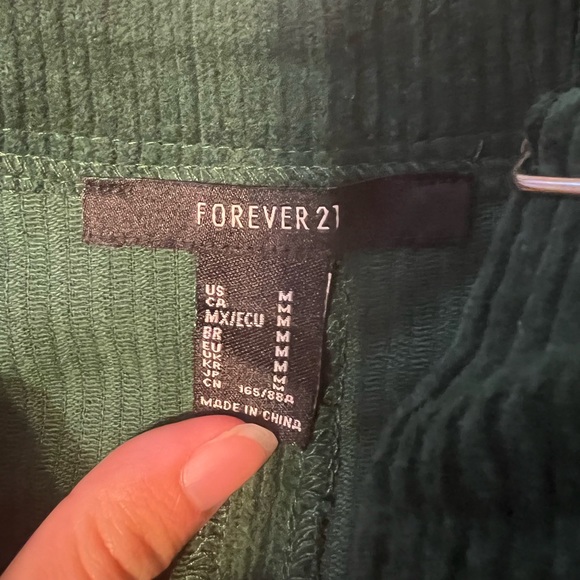 Forever 21 Women’s Green Corduroy Overall Dress - Picture 5 of 5
